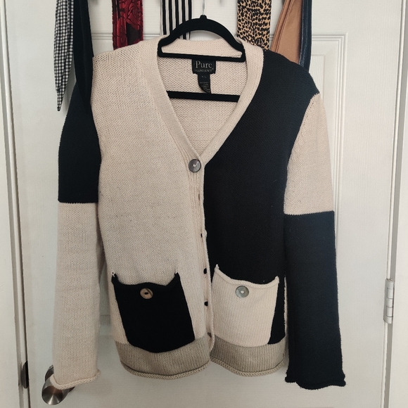 Handknit Cotton Patchwork Cardigan - Picture 5 of 7